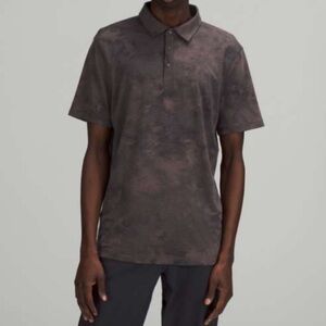 Lululemon Men’s Evolution Short Sleeve Polo Shirt Diamond Dye Purple Taupe Black